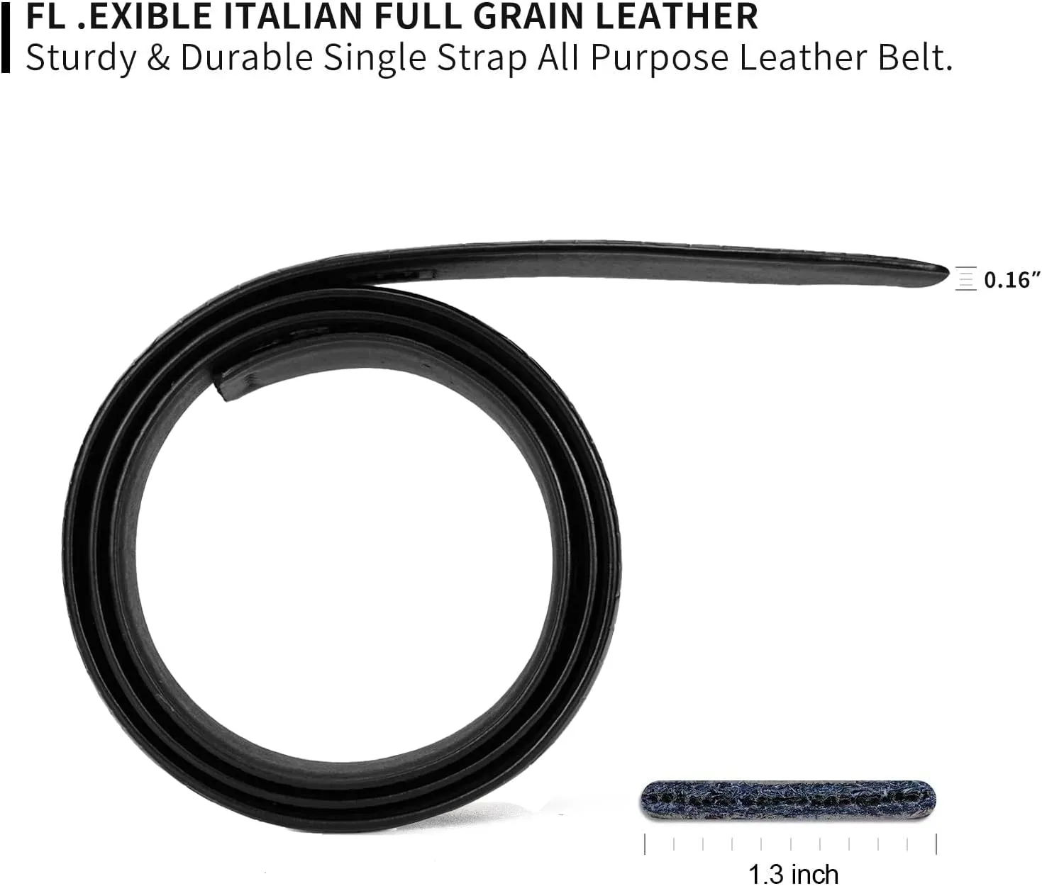 Fashion Diamond Men/s Real Leather Ratchet Belt Black