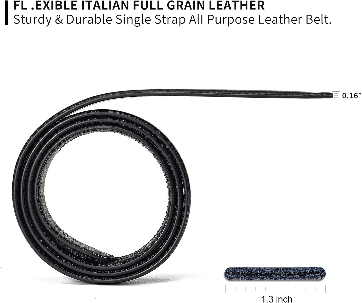 Fashion Diamond Men/s Real Leather Ratchet Belt Black