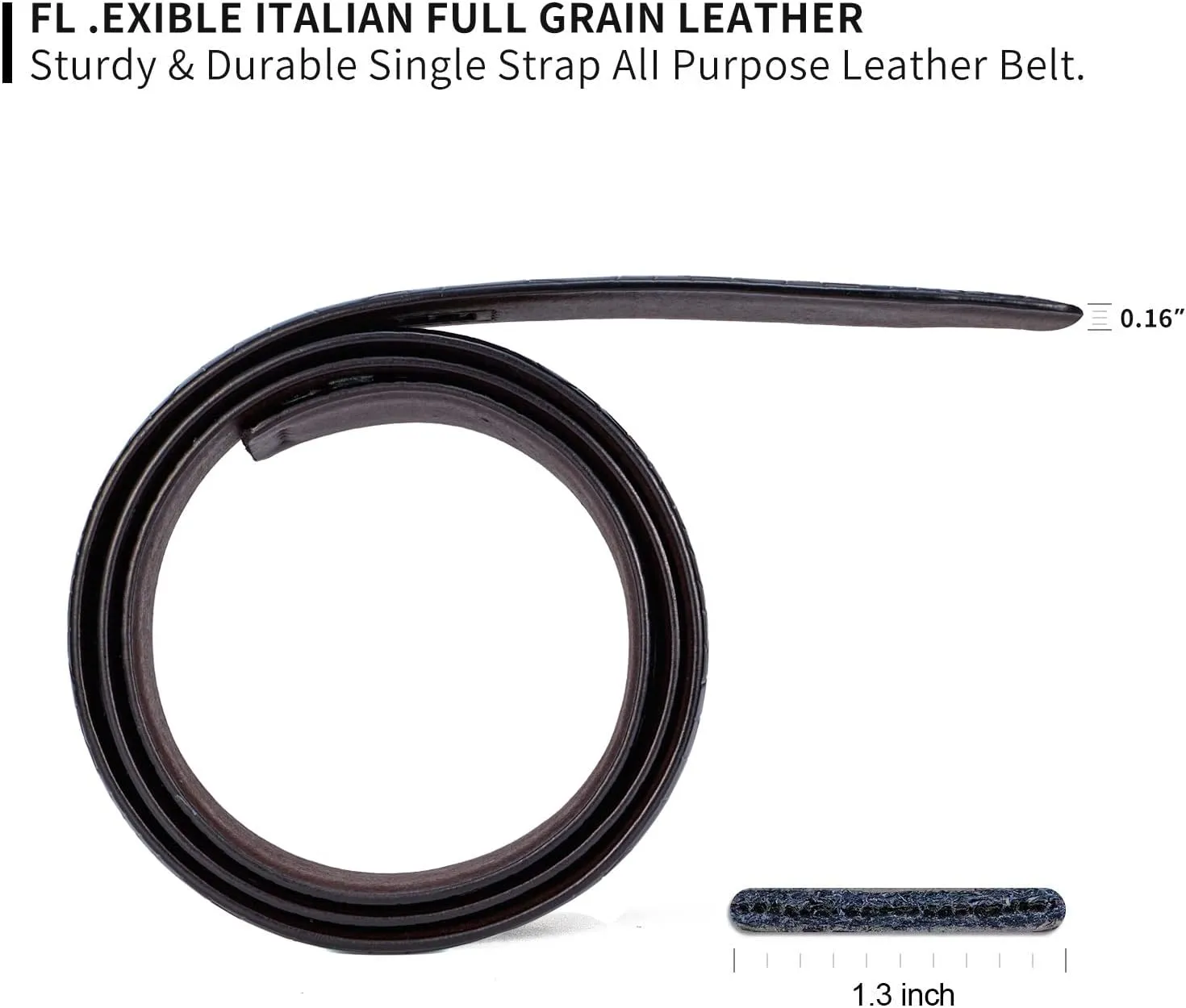 Fashion Diamond Men/s Real Leather Ratchet Belt Black
