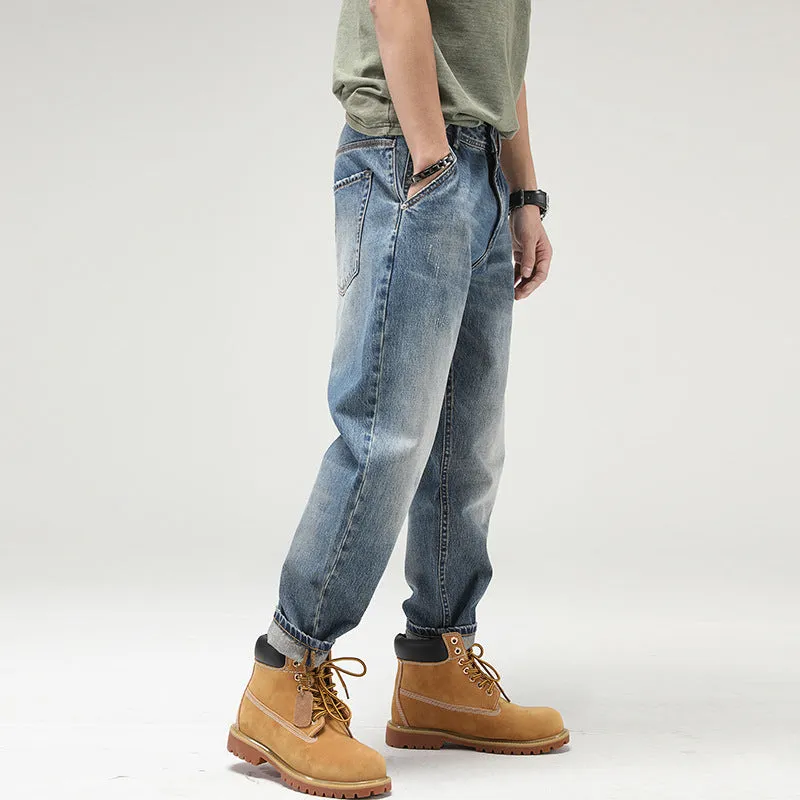 Fashion Retro Men's Casual Loose Straight-leg Jeans