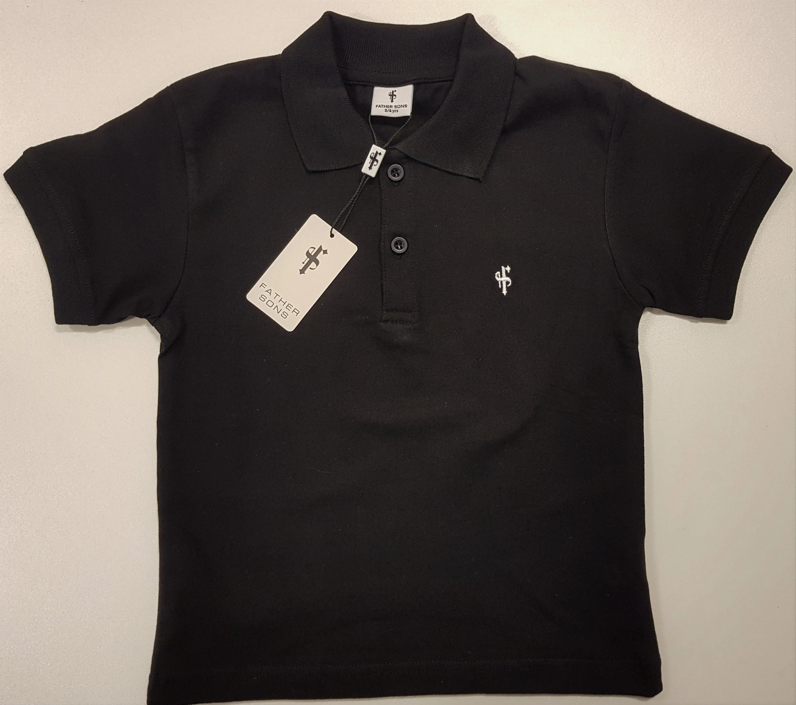 Father Sons Boys Classic Black Polo Shirt - FSB019