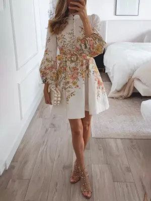 Fenja - Mini-robe imprimée avec patte de boutonnage