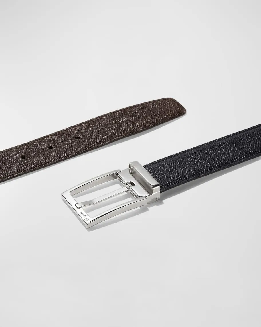 Ferragamo Men's Double Adjustable Leather Belt