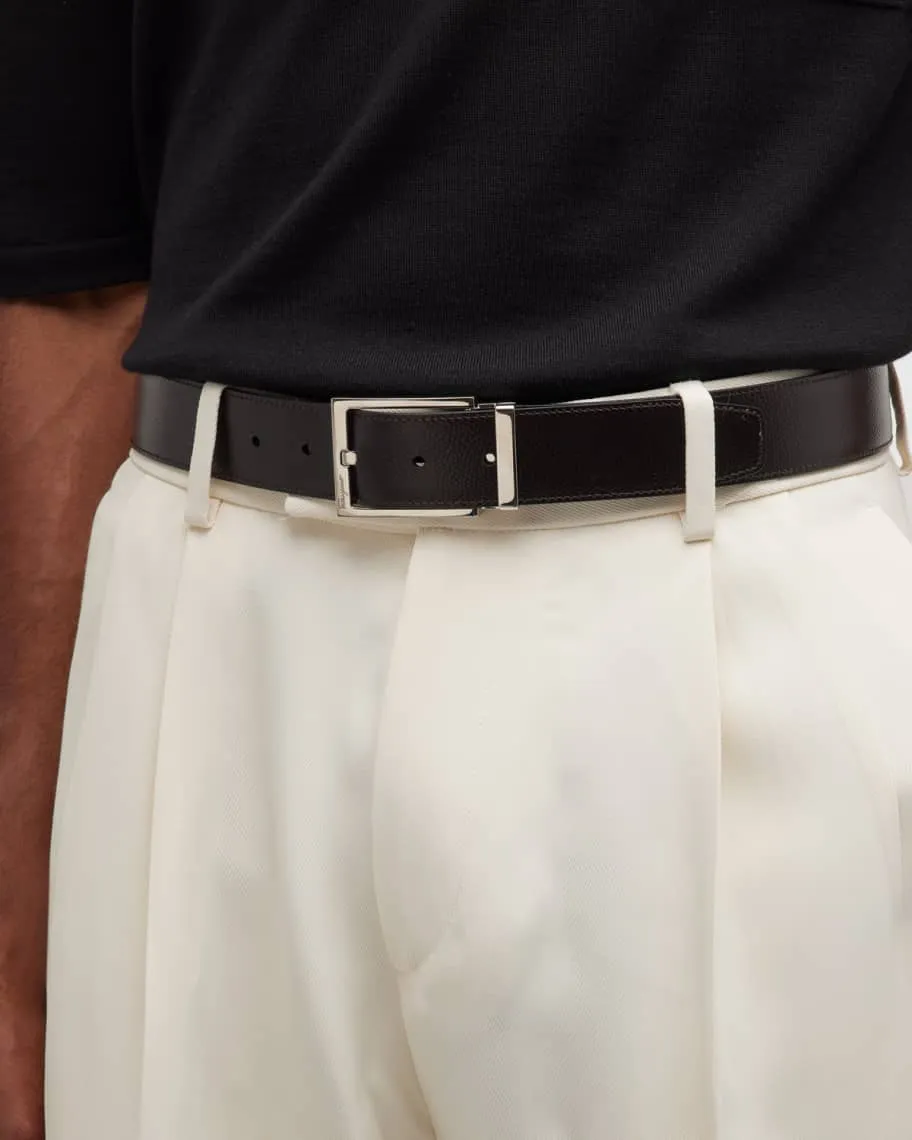Ferragamo Men's Double Adjustable Leather Belt