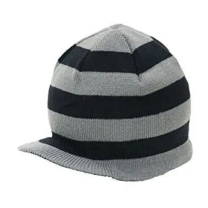 FINAL SALE-  Stripe Beanie with Visor