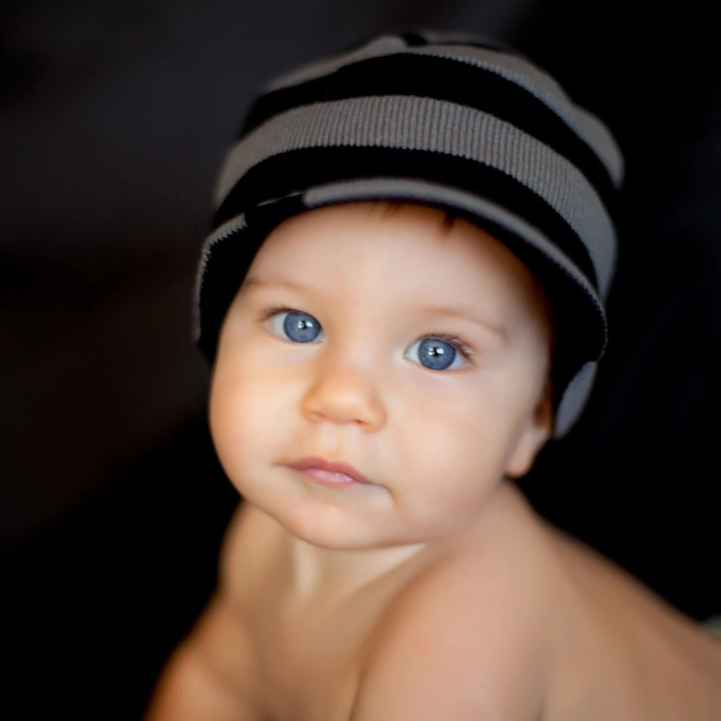 FINAL SALE-  Stripe Beanie with Visor