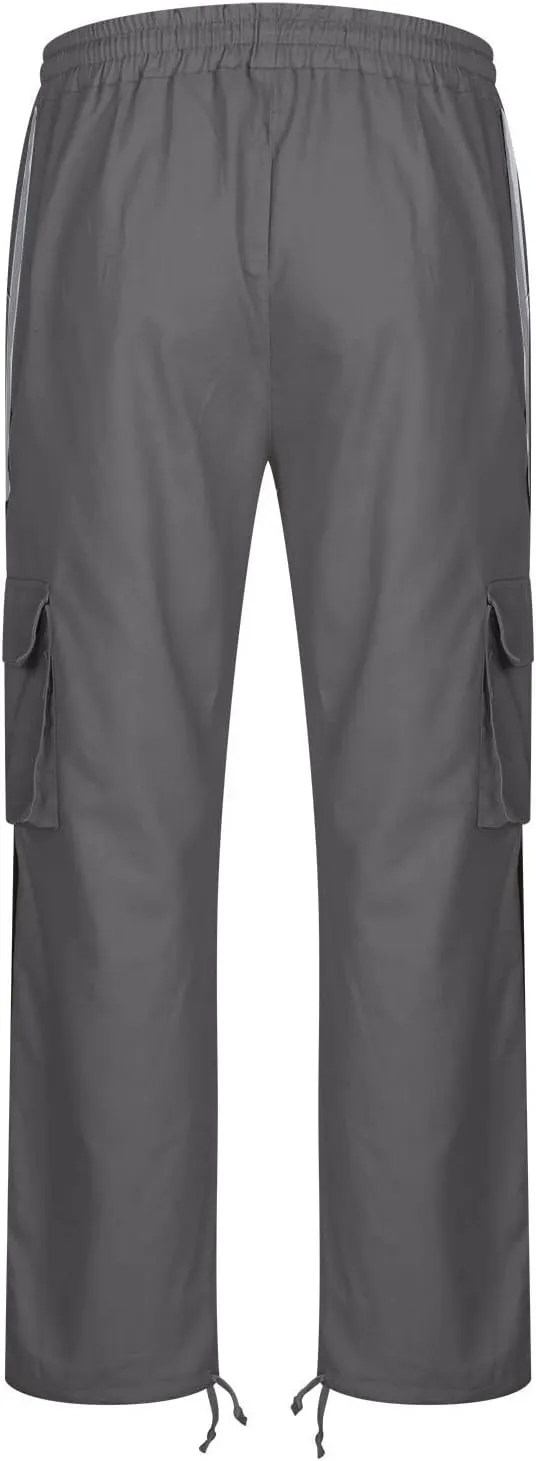 Finelylove Mens Cargo Pants Joggers Casual Athletic Pants Hiking Pants Loose Fit Straight Leg Flex Cargo Sweat Pants