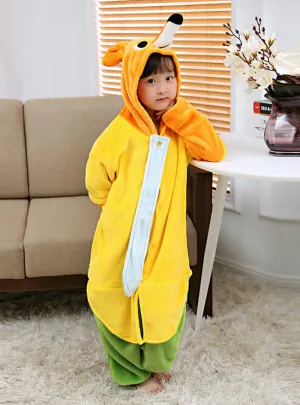 Flannel Children's Onesie Animal Pajamas Yellow Fox
