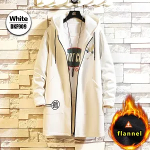 Fleece Jacket Winter Parkas Men 5XL Print Military Japanese Hooded Long Trench Coat Black Hip Hop Streetwear Thick Men's Jackets