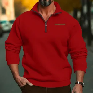 Fleece-Lined Standing Collar Sweater