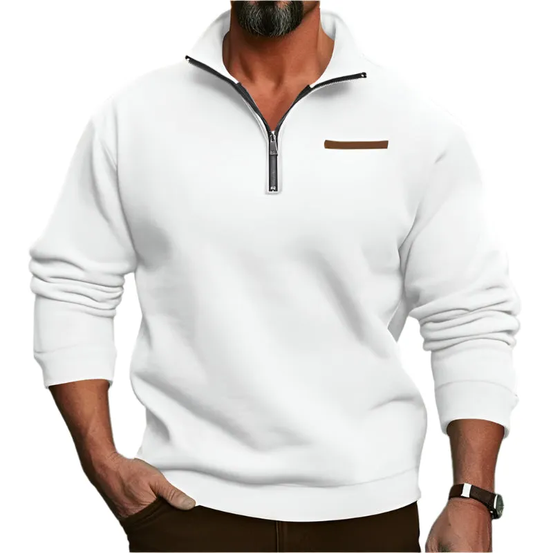 Fleece-Lined Standing Collar Sweater