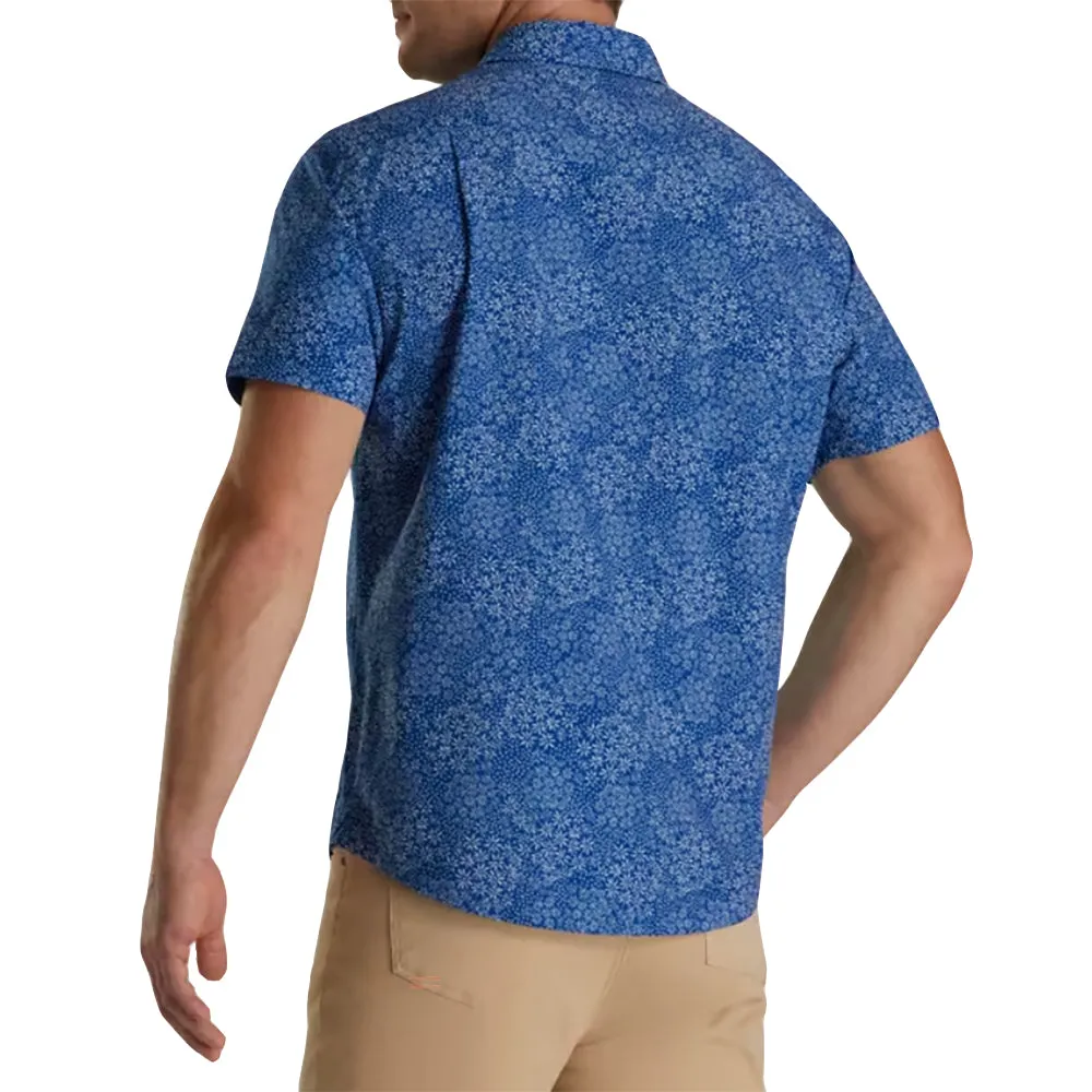 FootJoy Micro-Floral Performance Short Sleeve Mens Golf Polo