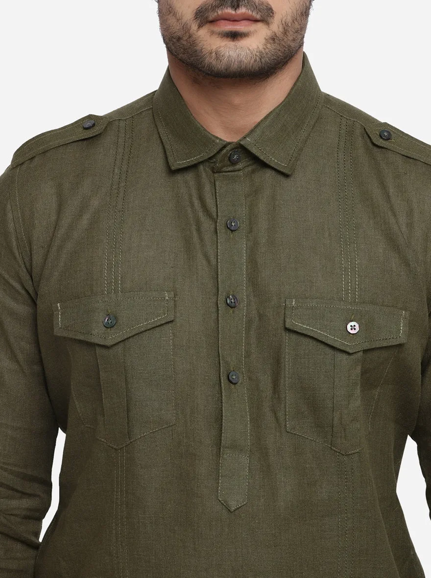 Forest Green Pathani | Azania