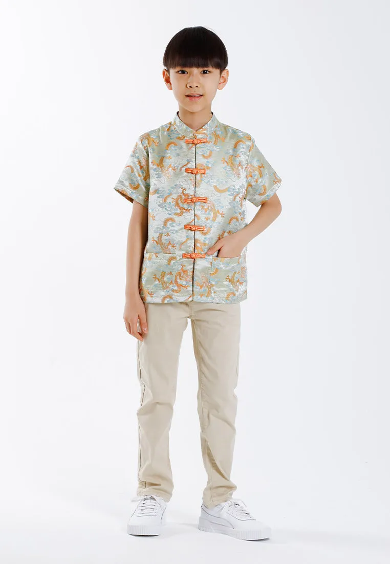 Forest Jacquard Tang Suit Cheongsam Dress | CNY 2025 Family Wear - FK20267