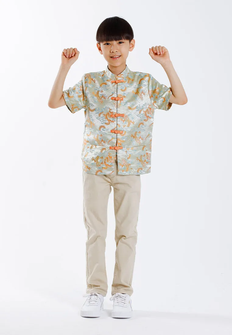 Forest Jacquard Tang Suit Cheongsam Dress | CNY 2025 Family Wear - FK20267