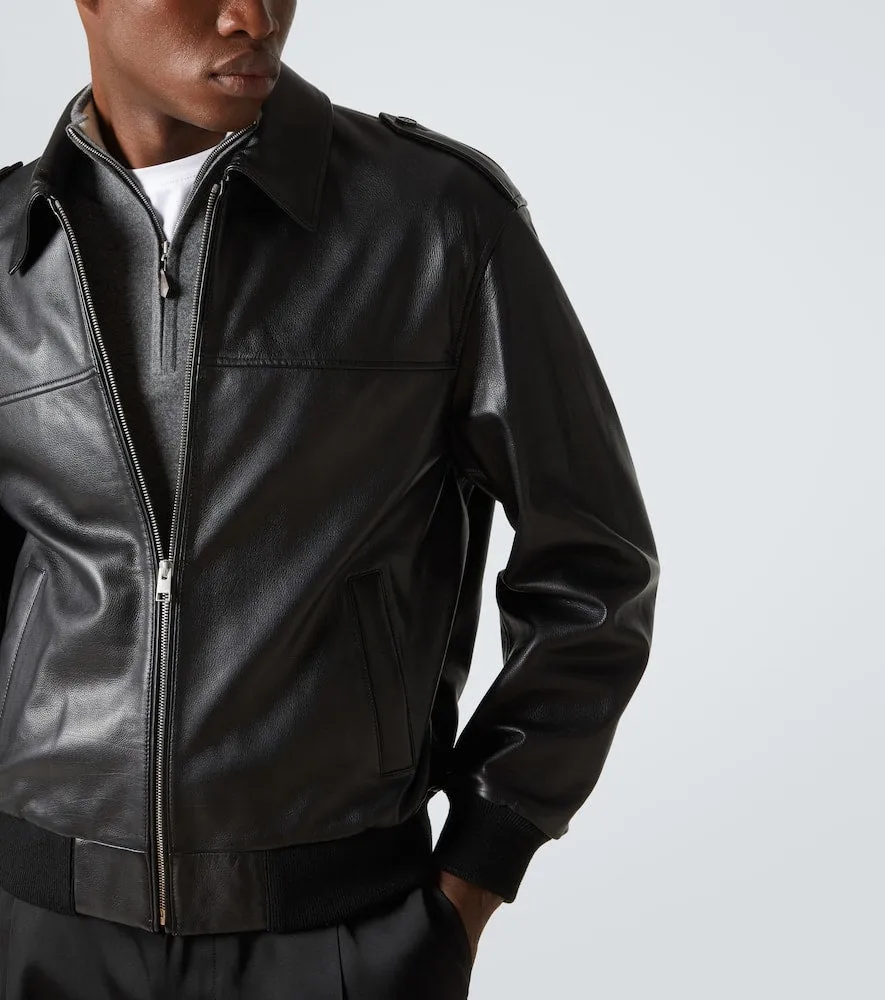 Frame Leather bomber jacket