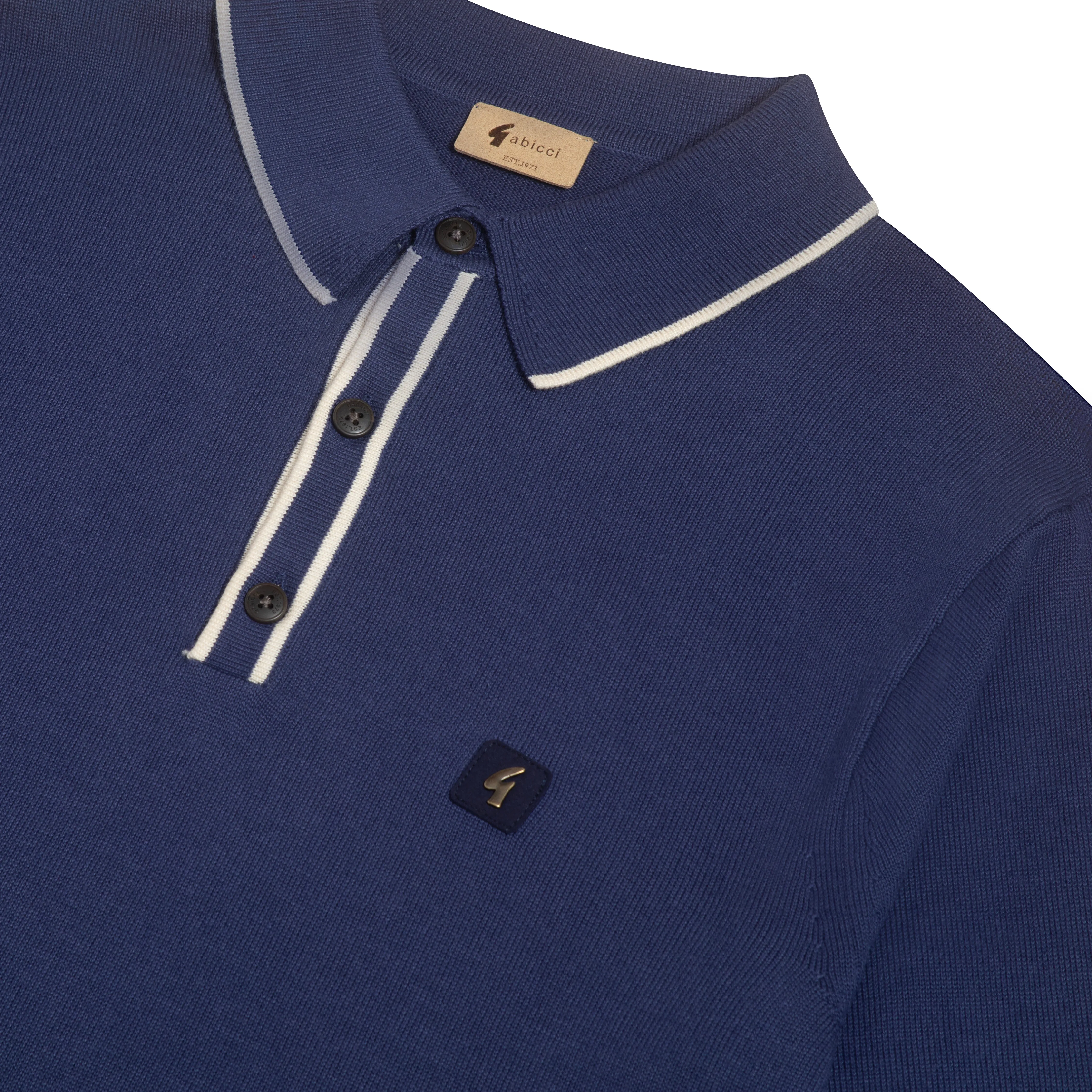 Gabicci Vintage Lineker Knit Polo Blue