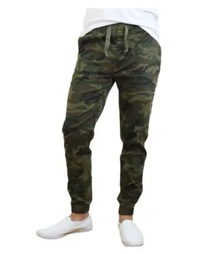 Galaxy By Harvic Mens Basic Woodland Camo Cargo Jogger Pants Green Small
