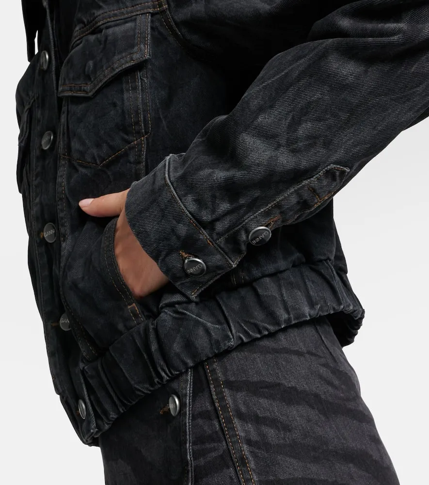 Ganni Printed denim jacket