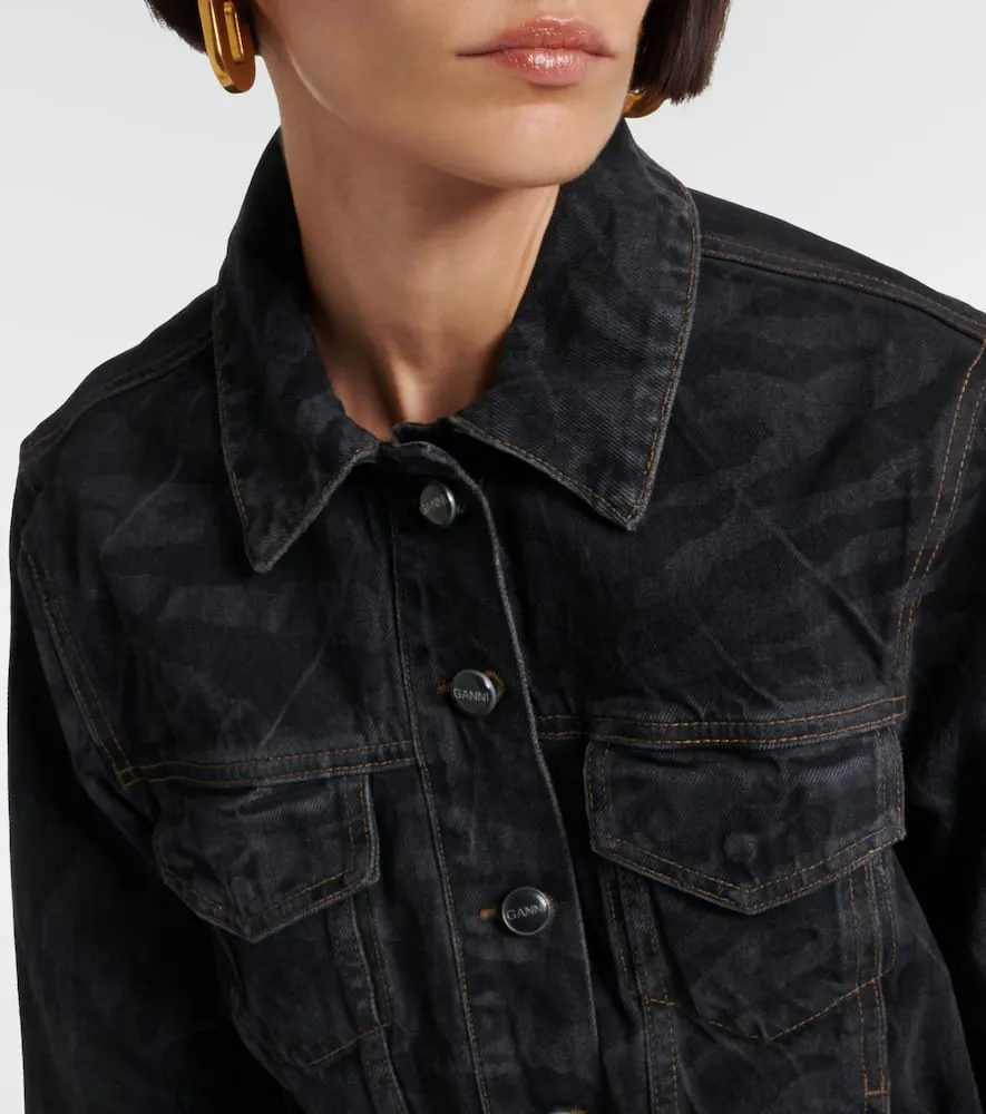 Ganni Printed denim jacket