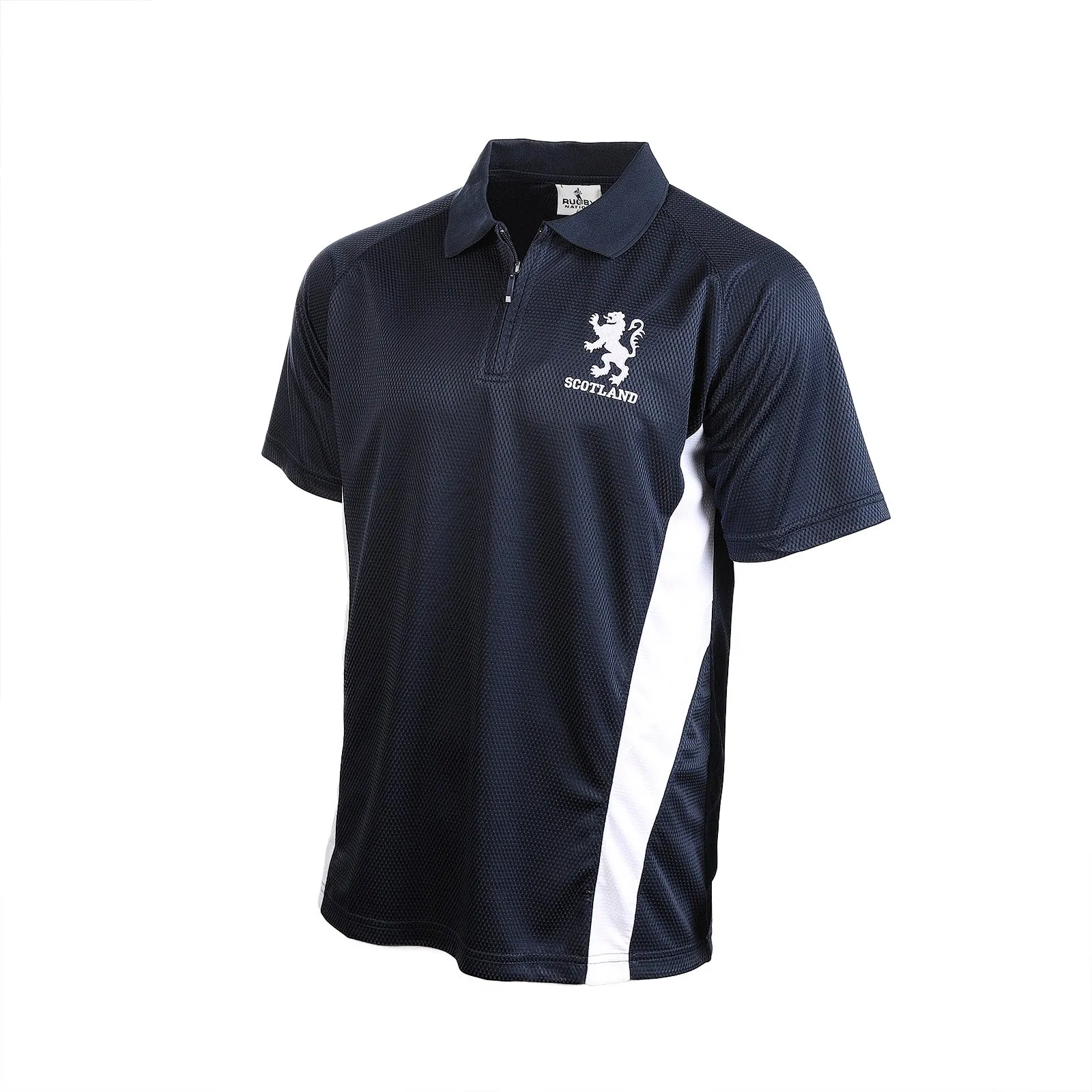 Gents Lion Zip Scotland Polo Shirt