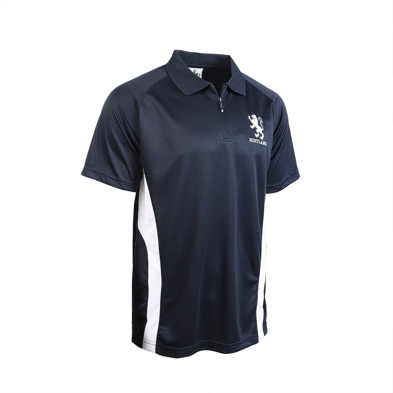 Gents Lion Zip Scotland Polo Shirt