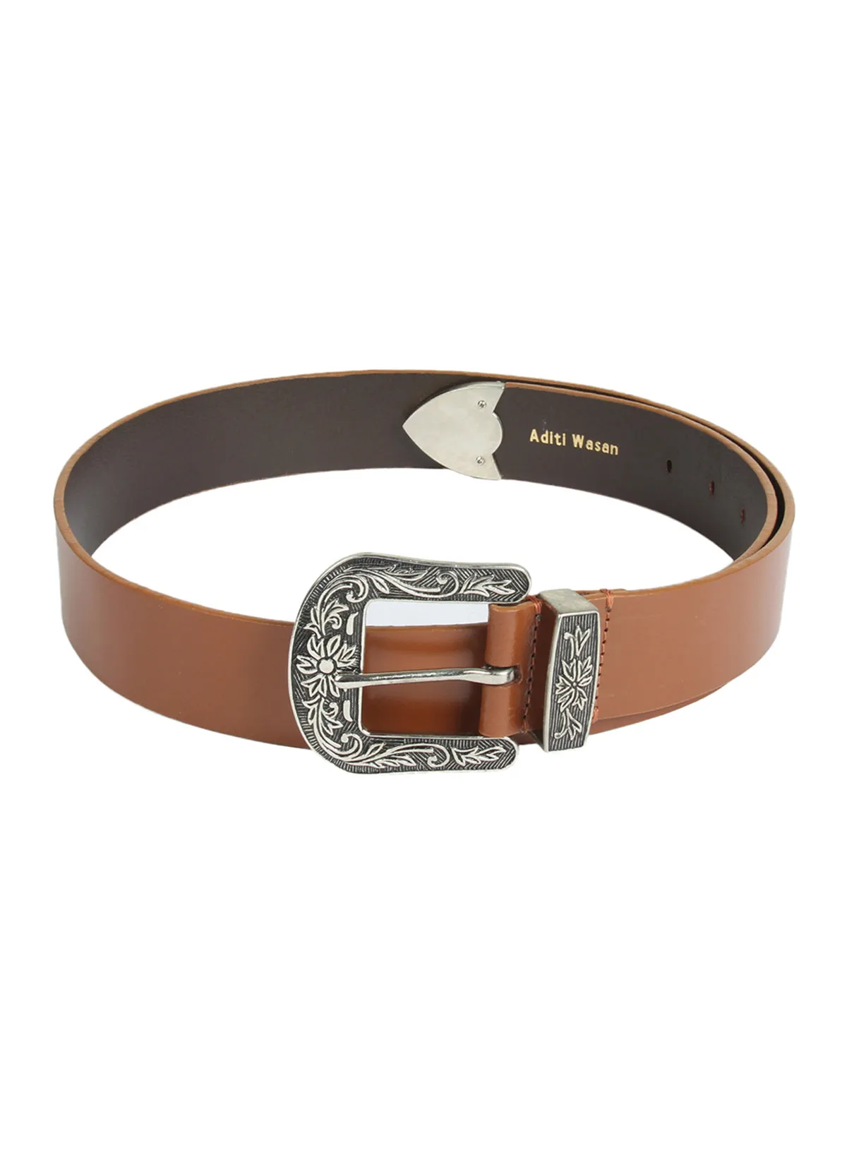 Genuine Leather Men Tan Cowboy Belt