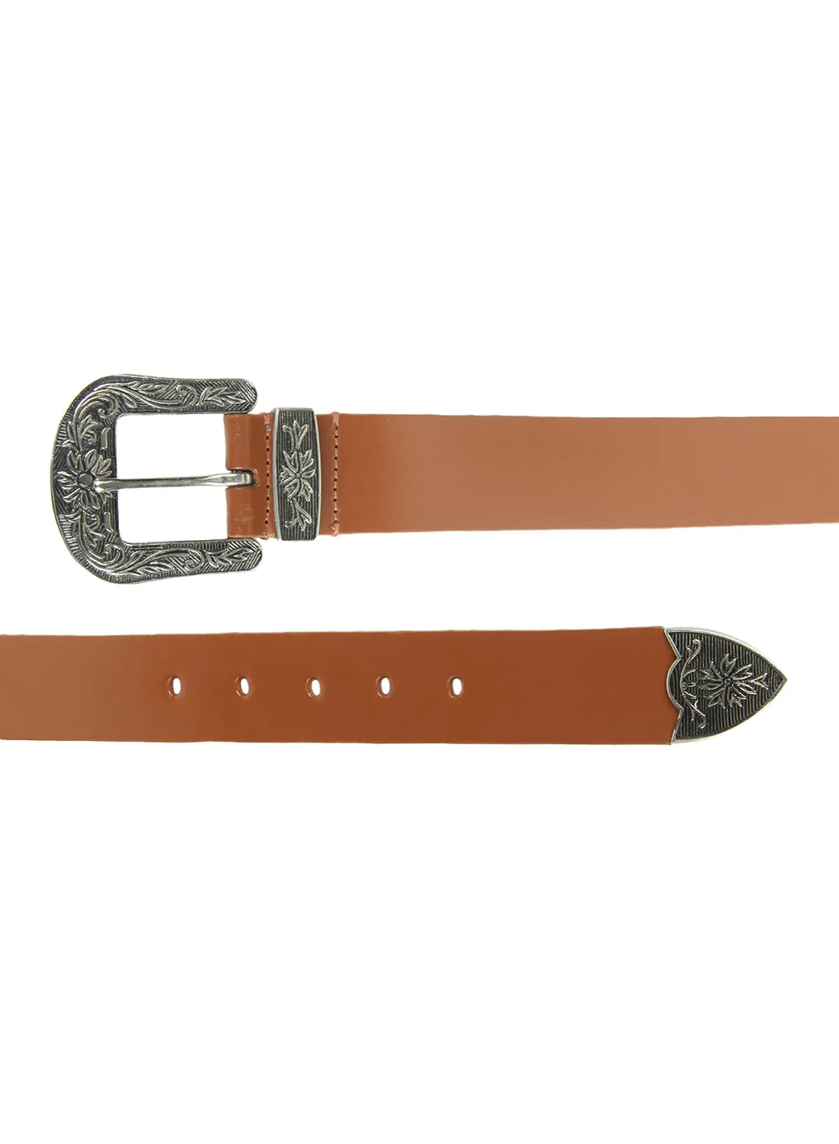 Genuine Leather Men Tan Cowboy Belt