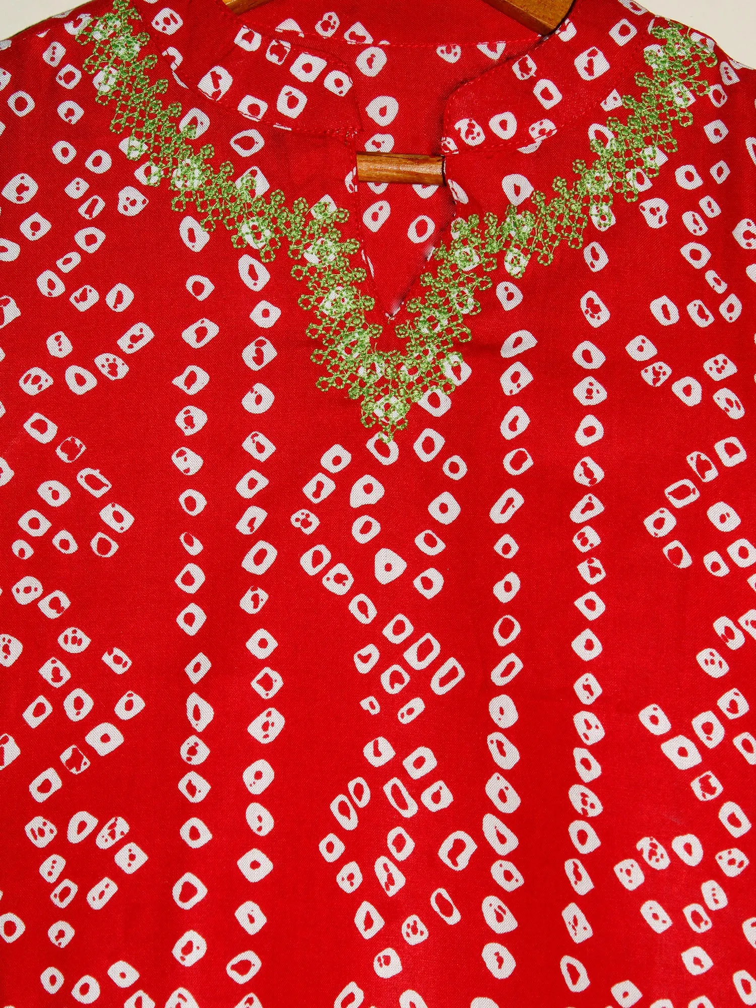 Girls 3/4 Sleeves Rayon Tie and dye Kurta