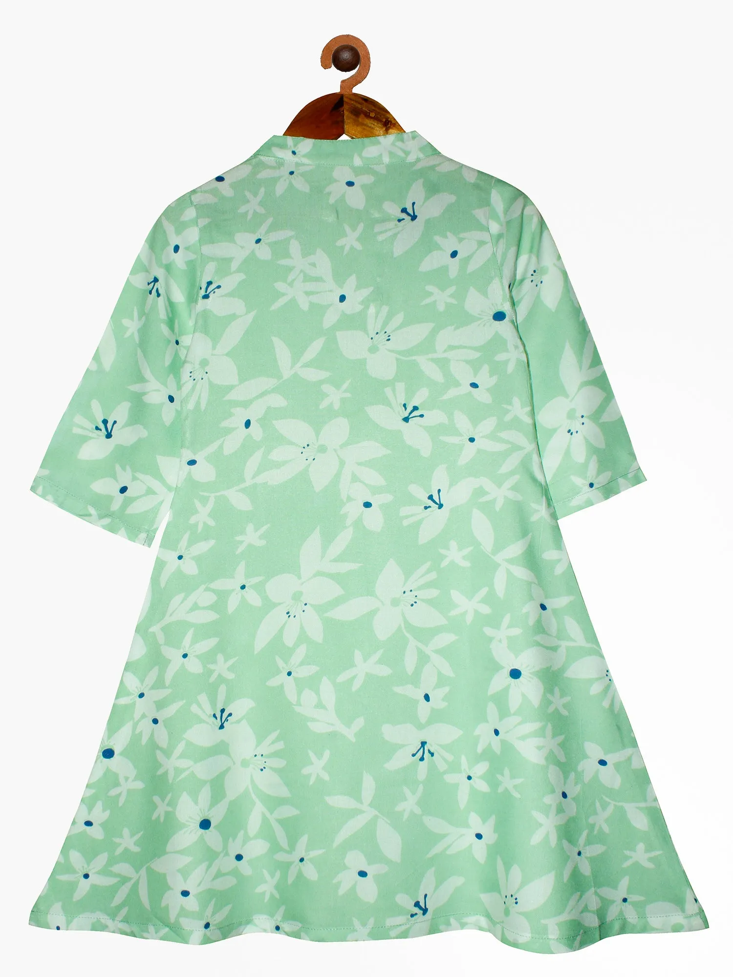 Girls 3/4 Sleeves Rayon Tie and dye Kurta