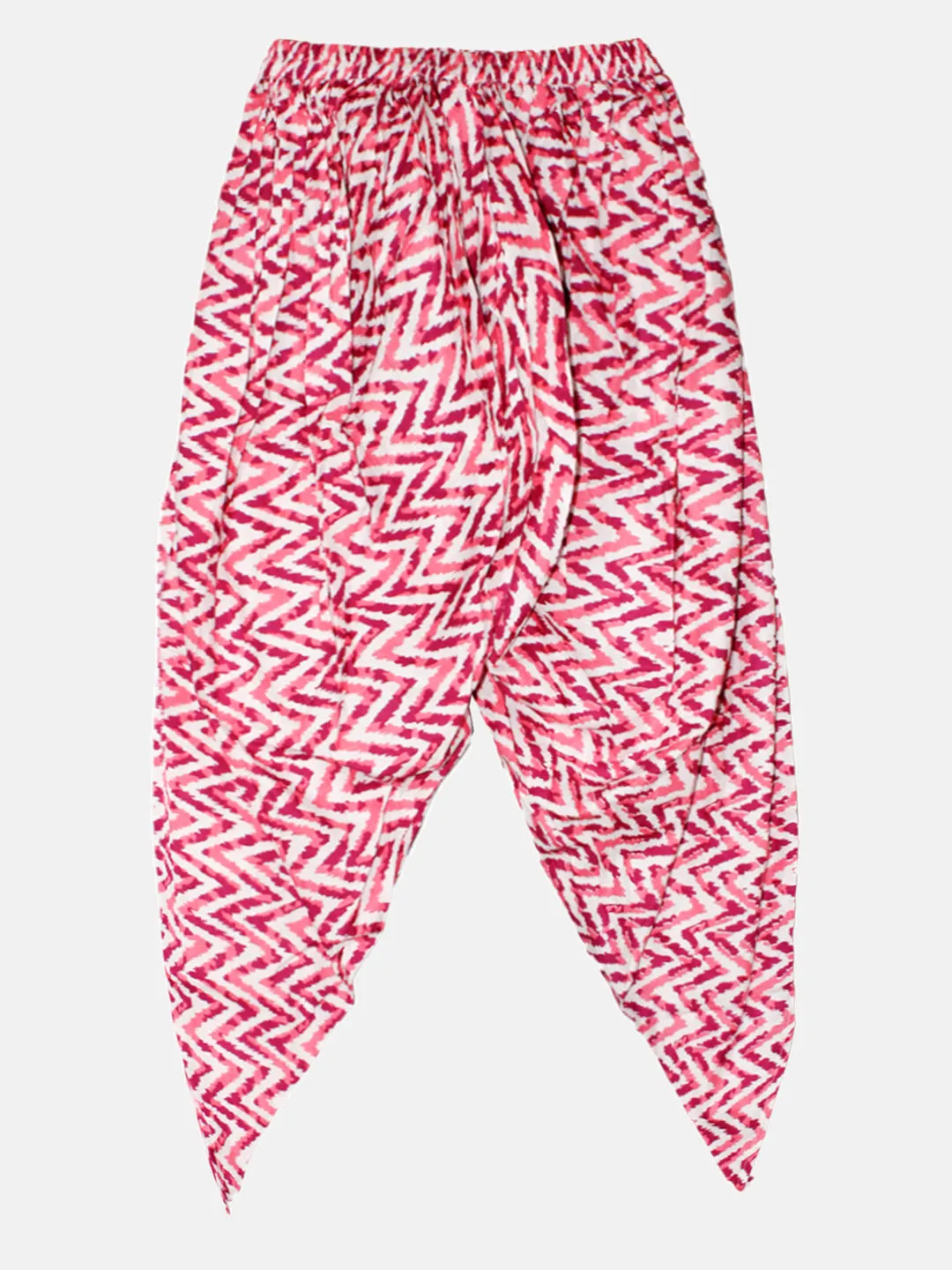 Girls 3/4Th Sleeve Short Kurta & Printed Patiala Pant Set