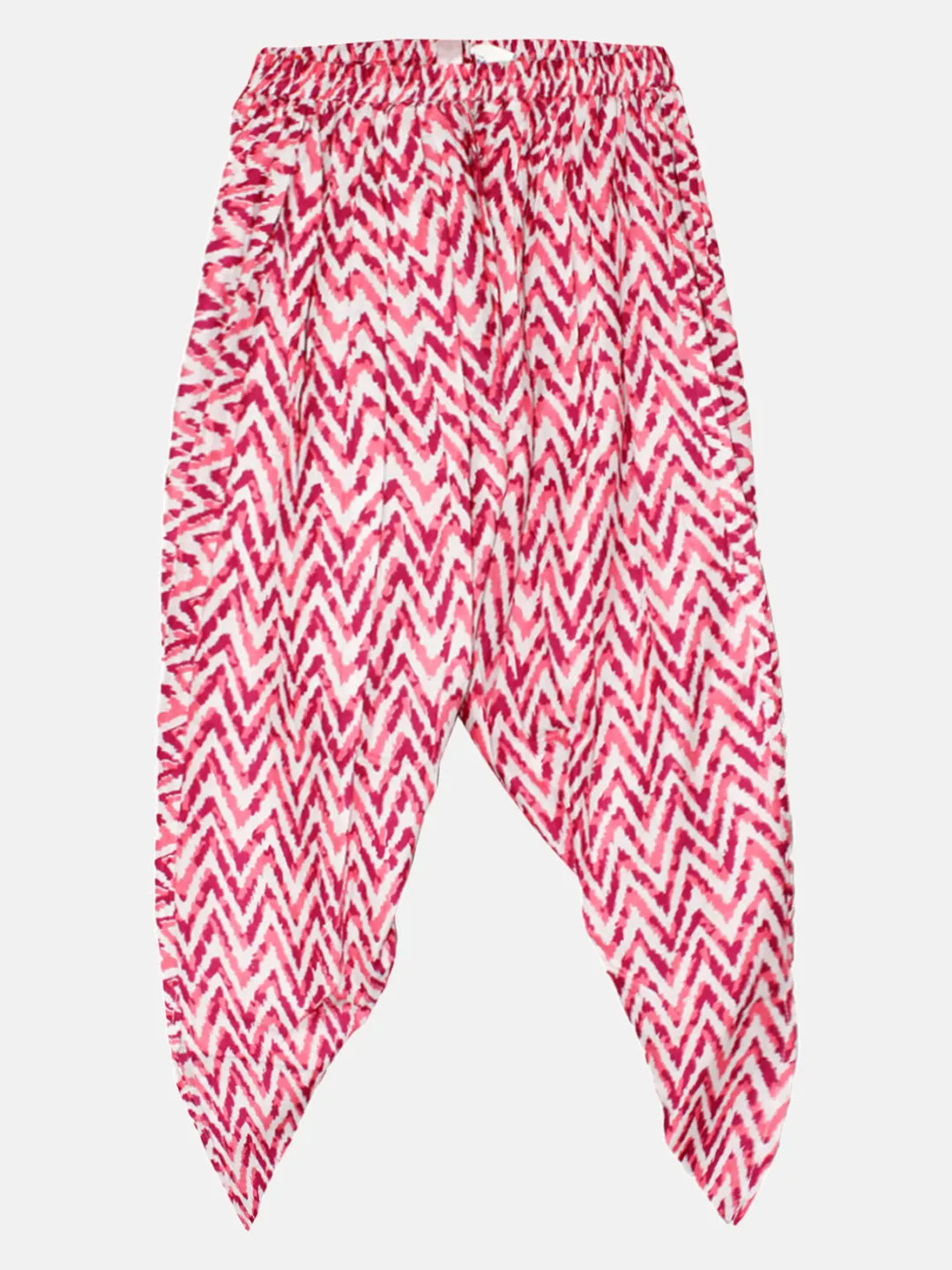 Girls 3/4Th Sleeve Short Kurta & Printed Patiala Pant Set