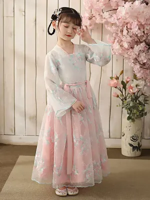 Girls' Ancient Costume Tang Dress Autumn/Winter Oriental Style Tang Suit