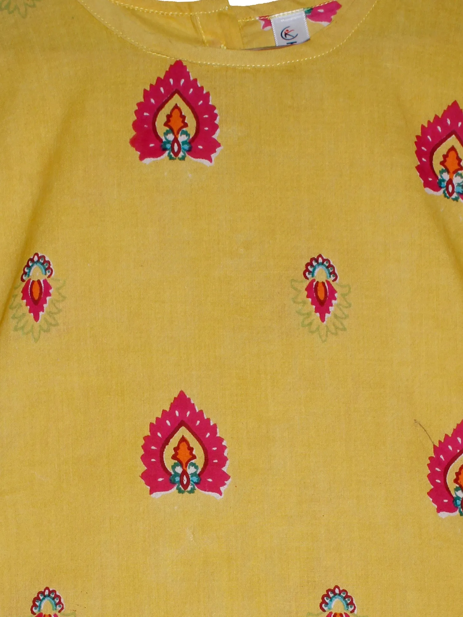 Girls Cotton Kurta with Dhoti - Set