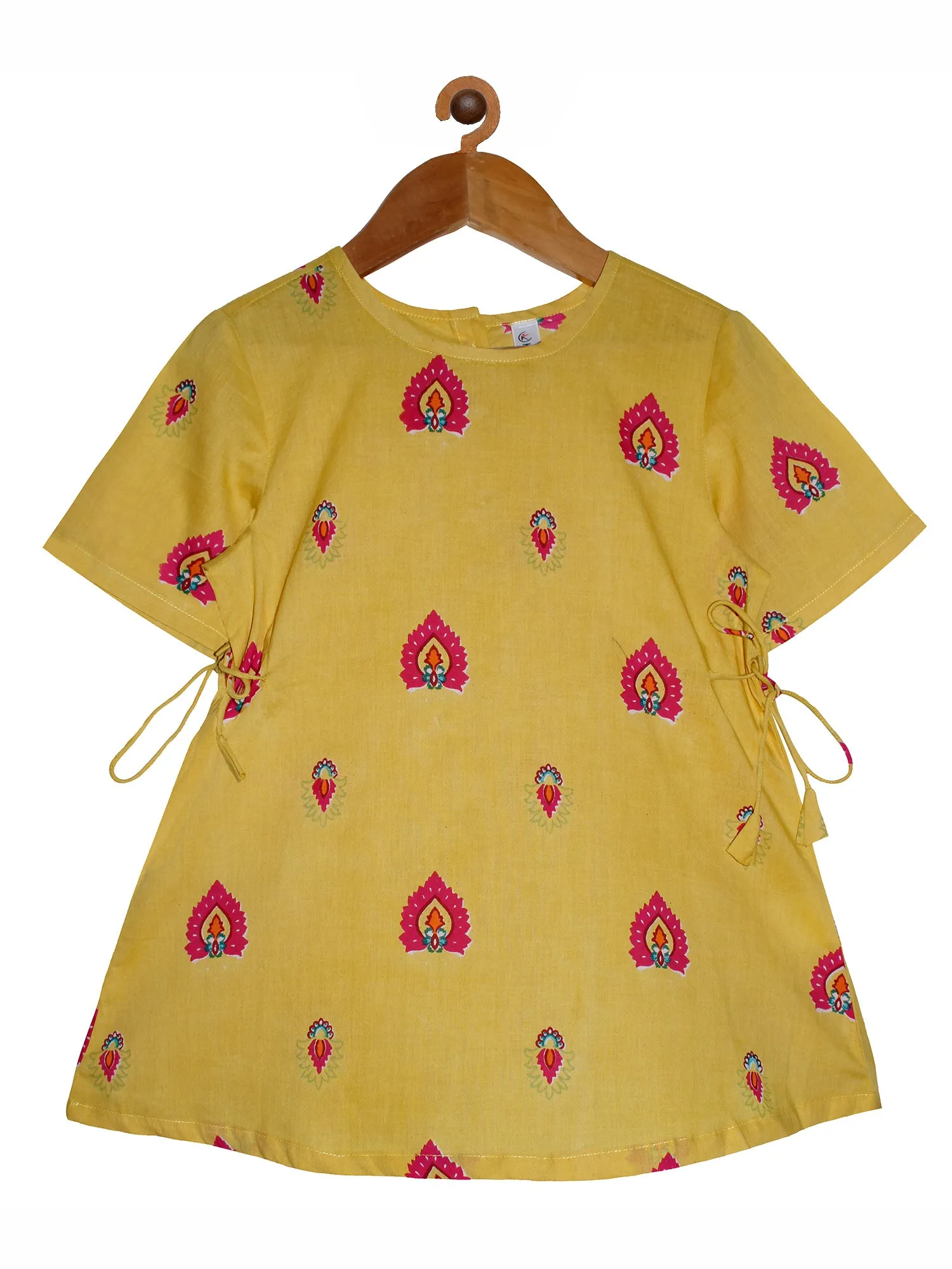 Girls Cotton Kurta with Dhoti - Set