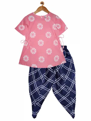 Girls Cotton Kurta with Dhoti - Set