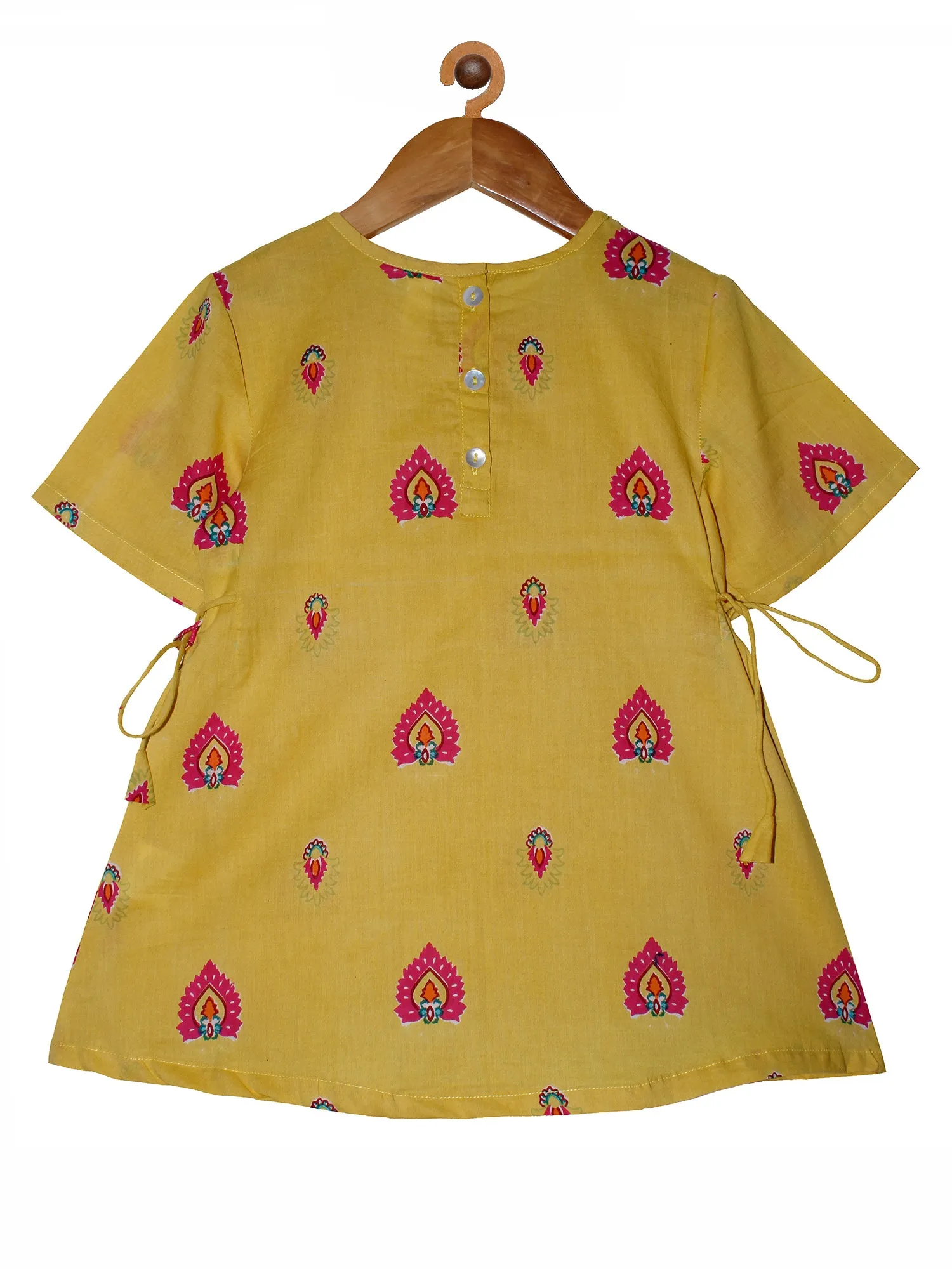 Girls Cotton Kurta with Dhoti - Set