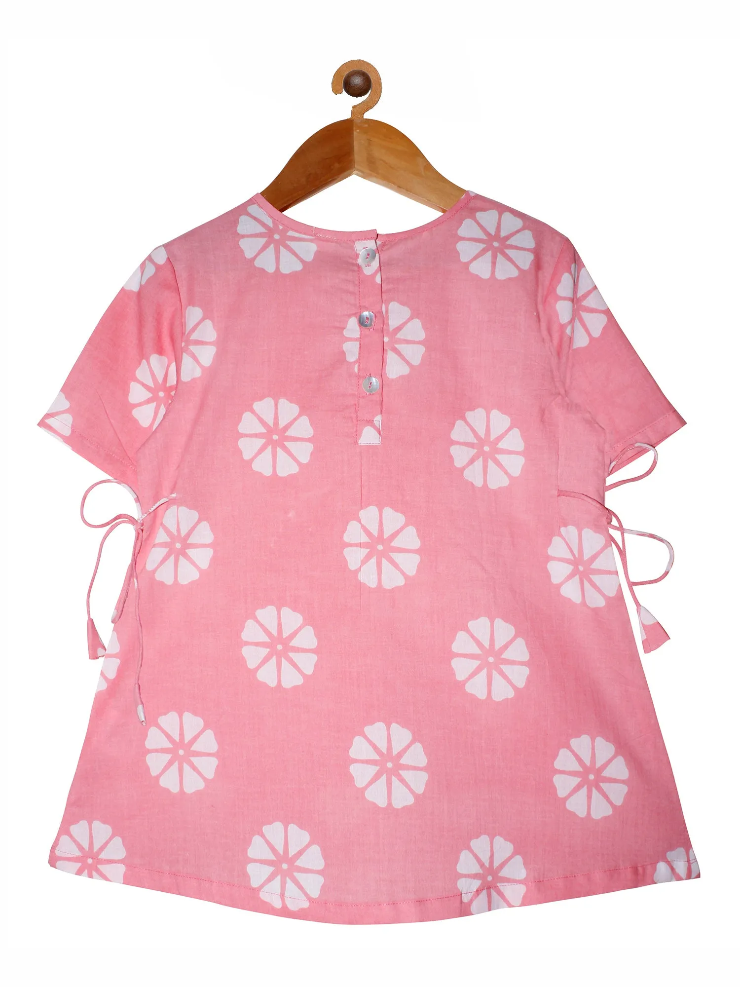 Girls Cotton Kurta with Dhoti - Set