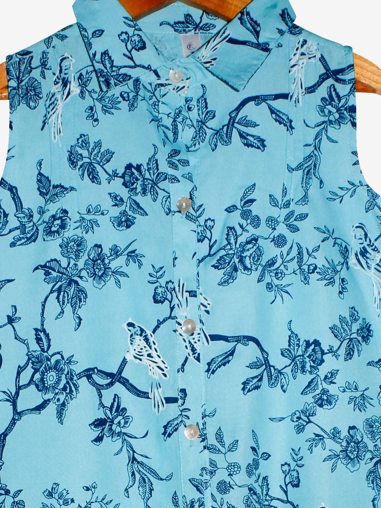 Girls Sleeveless A-Line Kurta