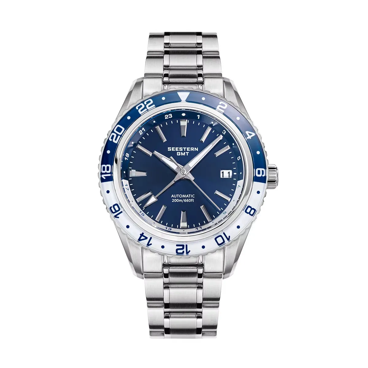GMT Diver Men Watch Grand NH34 Movement Panda Automatic Mechanical 200M Waterproof Luxury Wristwatches Ceramic New S456