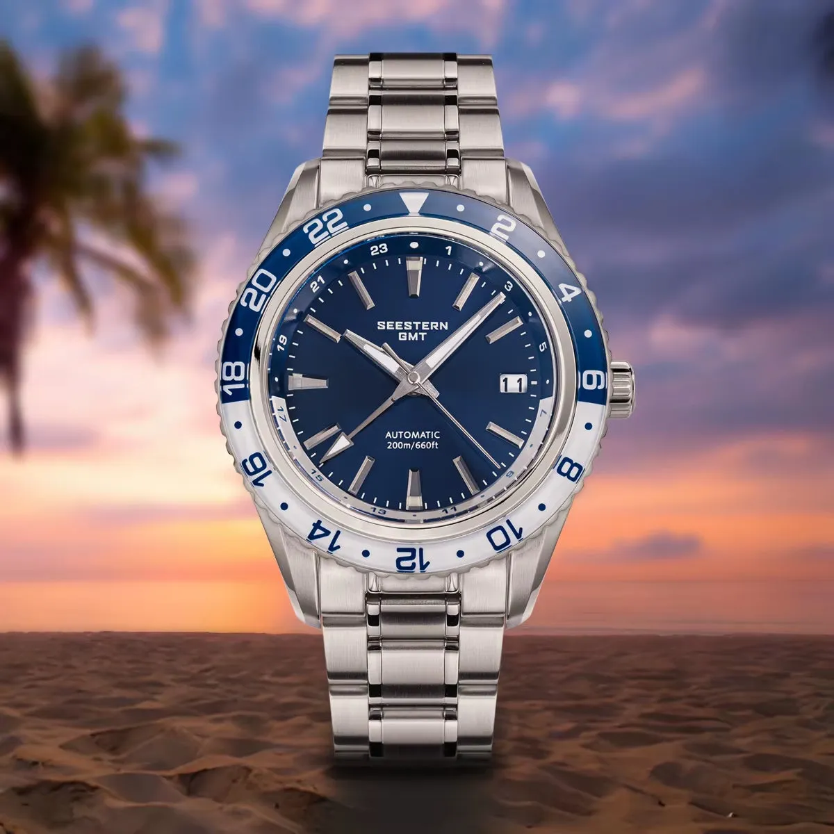 GMT Diver Men Watch Grand NH34 Movement Panda Automatic Mechanical 200M Waterproof Luxury Wristwatches Ceramic New S456