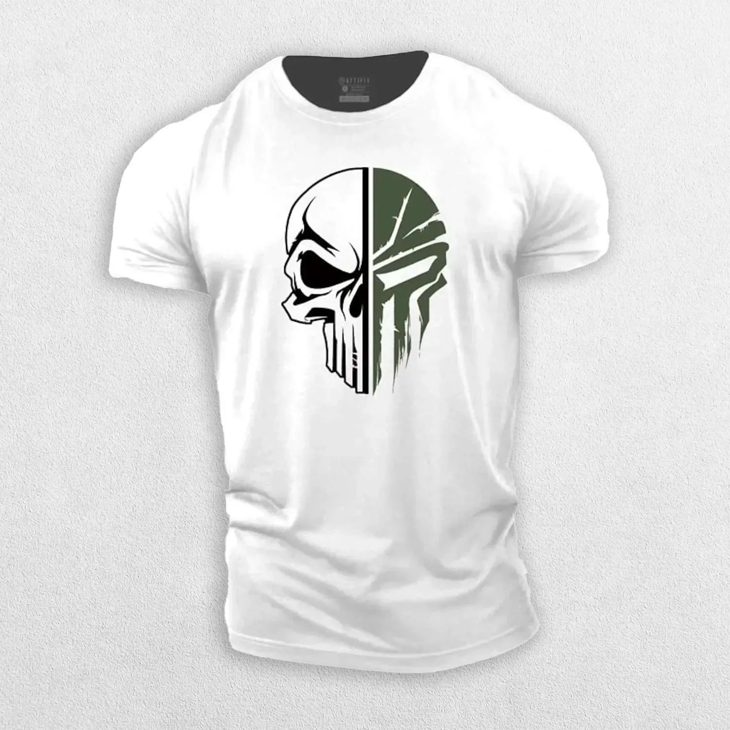 GPW Mens Short Sleeve 2D Skull Cotton T-Shirt For Gym And Casual Style