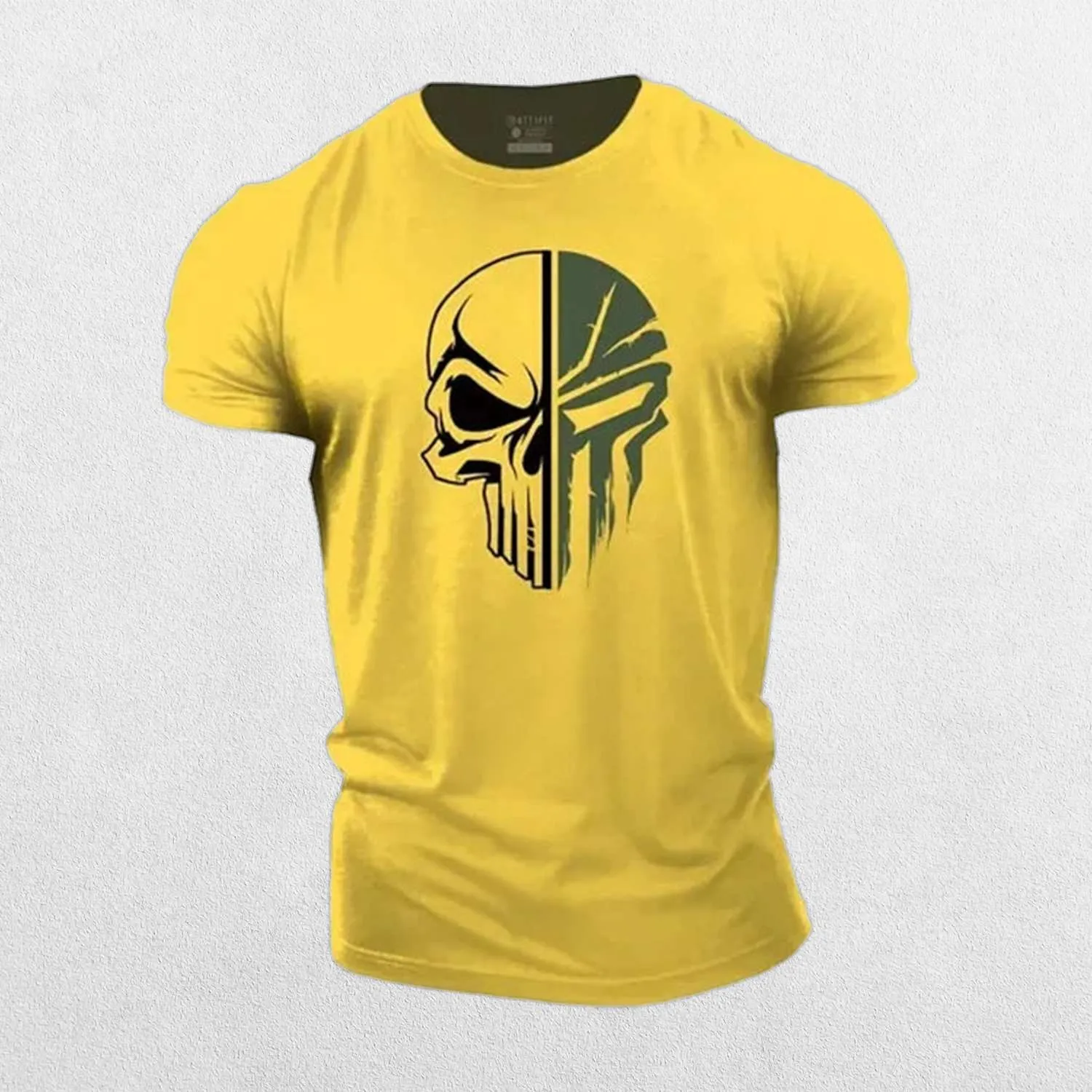 GPW Mens Short Sleeve 2D Skull Cotton T-Shirt For Gym And Casual Style