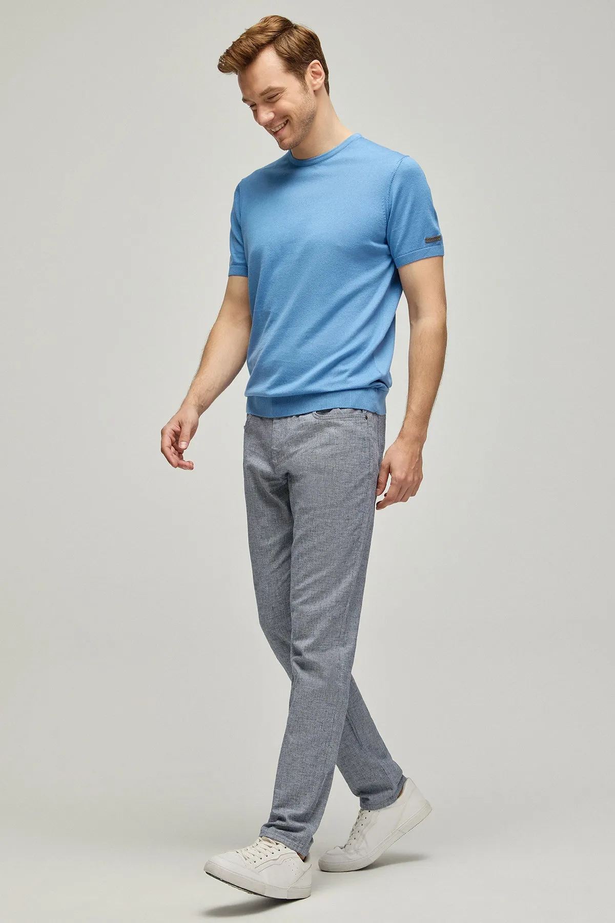 Gray Linen Leon Men's Trousers