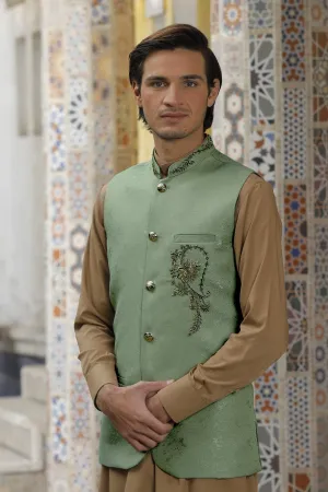 Green Men Waistcoat - Ethnic Wear