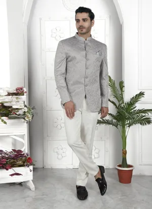 Grey Art Silk Blazer