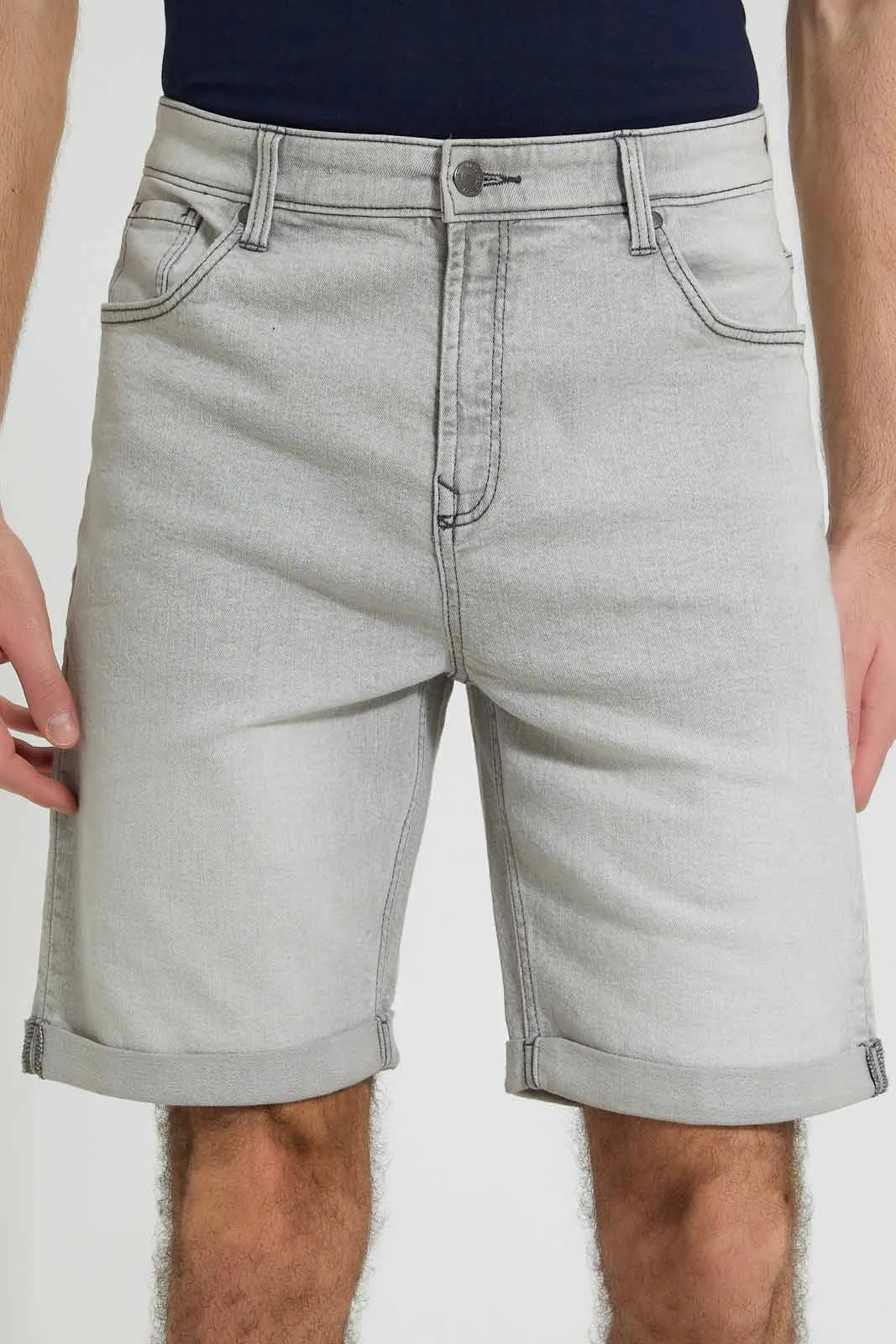 Grey Denim Shorts