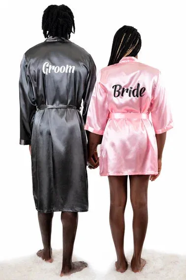Groomsmen Satin Robes- Script Vinyl