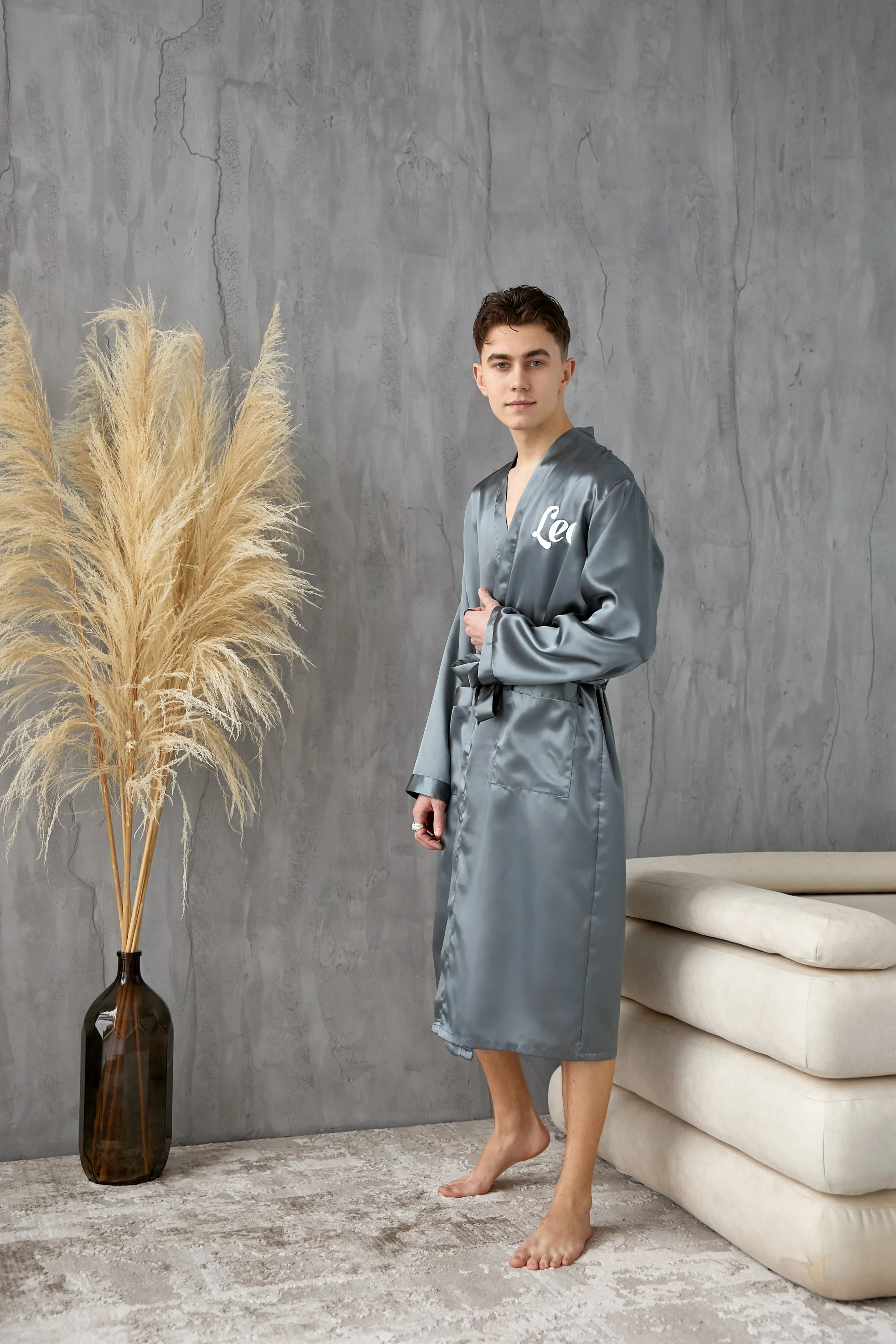 Groomsmen Satin Robes- Script Vinyl