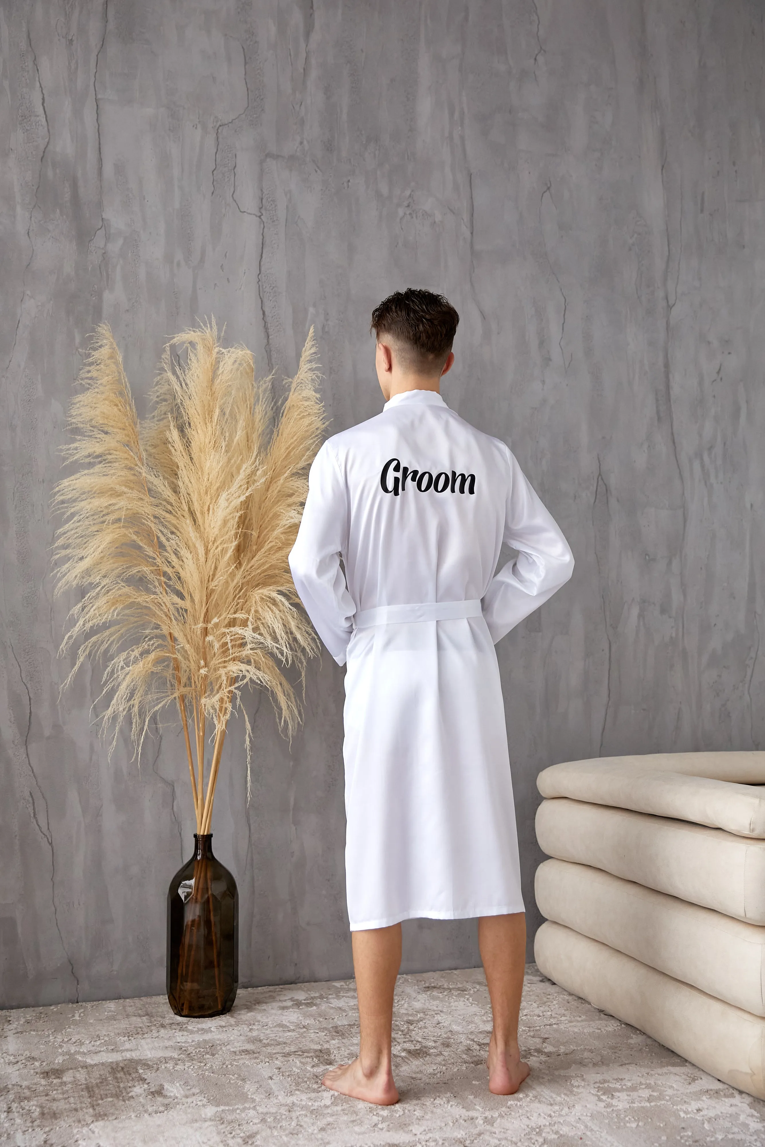 Groomsmen Satin Robes- Script Vinyl